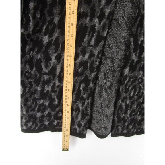 Chiaramente Sweater Medium Wool Open Tunic Cardigan Animal Print - Picture 4 of 11